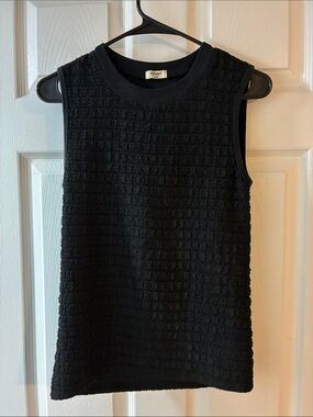 dylan Black Sleeveless Textured Knit Top